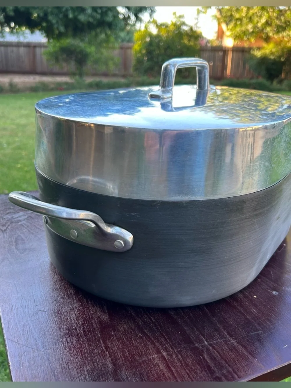 Vintage Magnalite GHC Dutch Oven Roaster w/Trivet 15.5” 13QT Aluminum USA Made